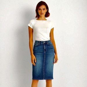 PAIGE dark denim straight pencil skirt size 27 NWOT